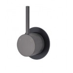 Kaya Up Wall Mixer, Gun Metal, Small Round Matte Black Plate